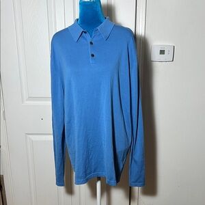 NWOT Sunspel Casual Blue Long Sleeve Button Down Shirt Men’s Large